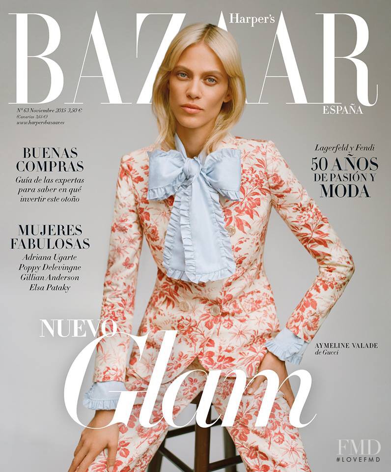 Aymeline Valade featured on the Harper\'s Bazaar Spain cover from November 2015
