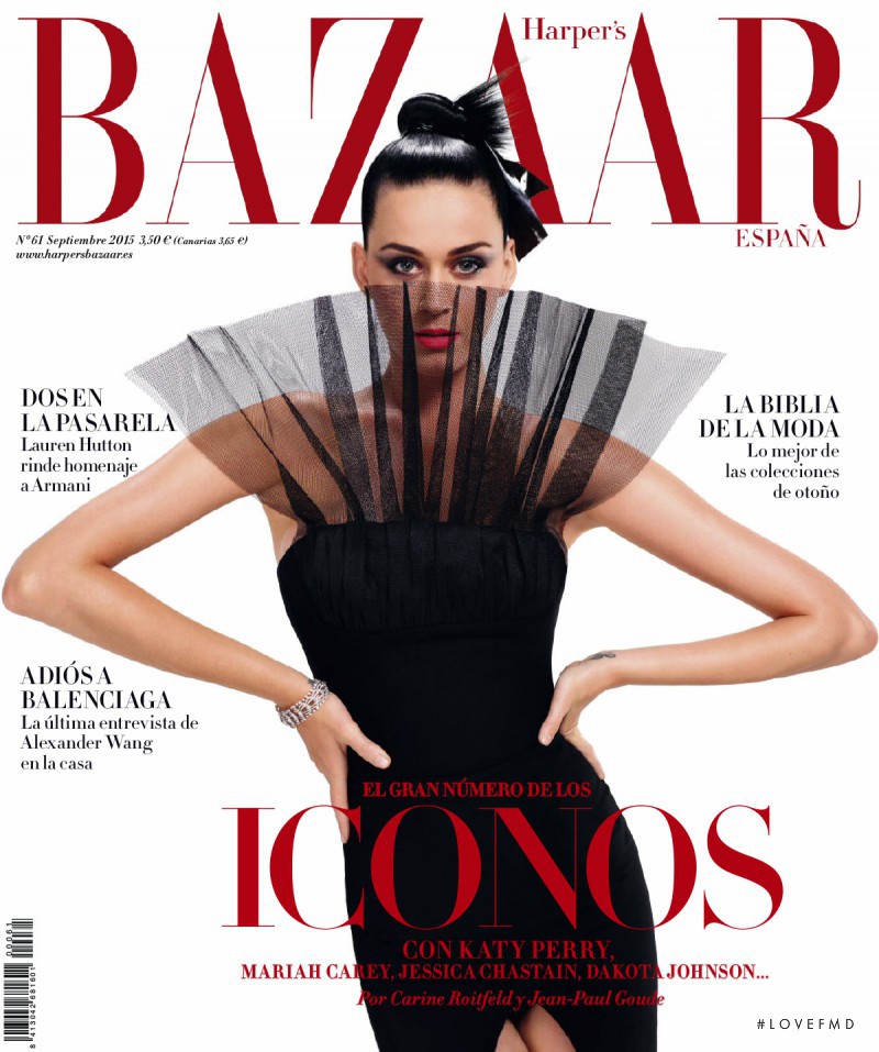 Katy Perry featured on the Harper\'s Bazaar Spain cover from September 2015