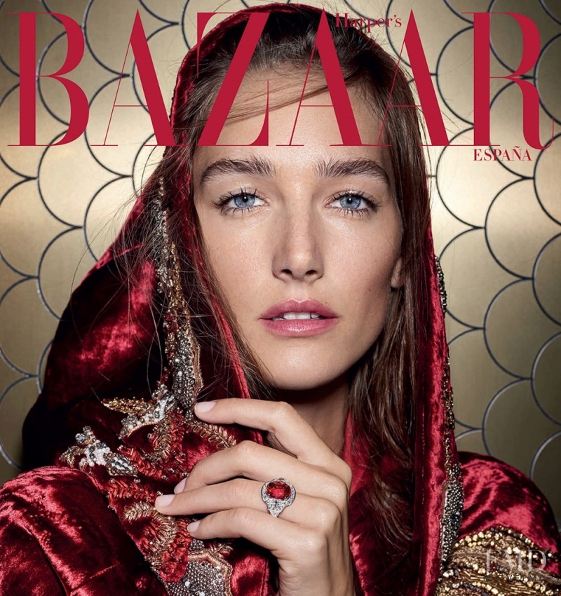 Joséphine Le Tutour featured on the Harper\'s Bazaar Spain cover from December 2017