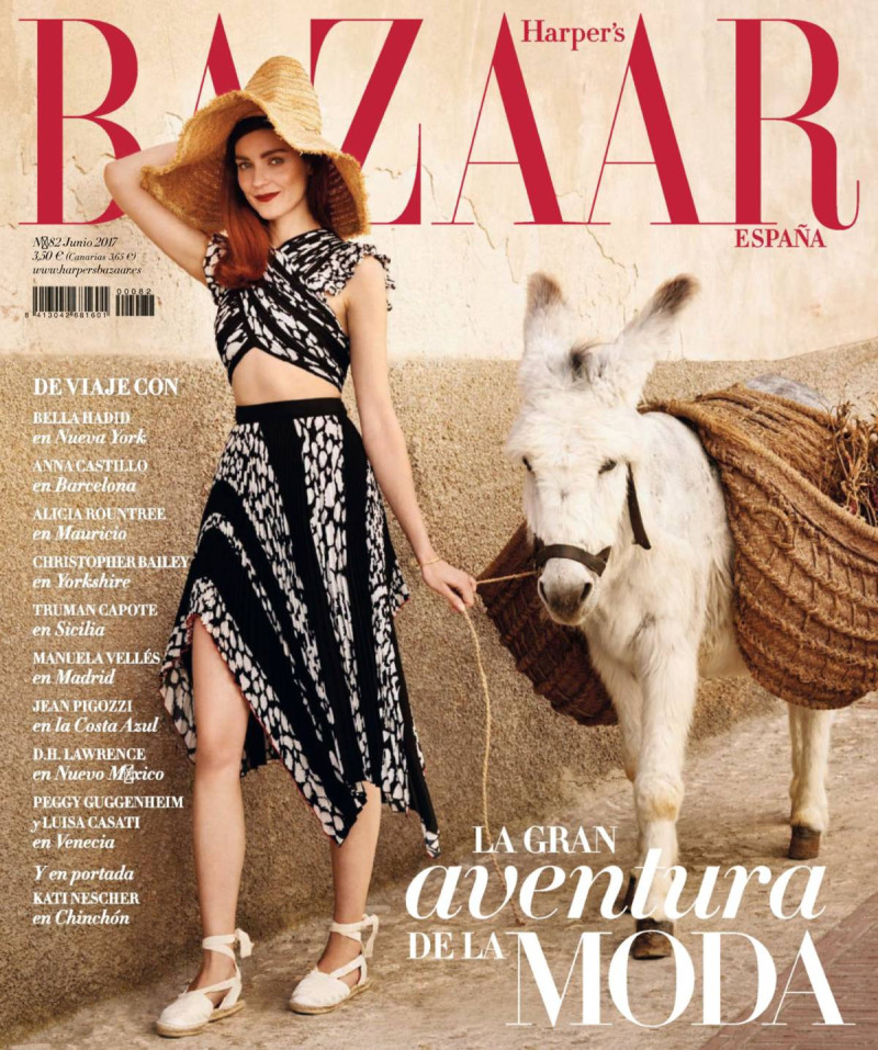 Kati Nescher featured on the Harper\'s Bazaar Spain cover from June 2017