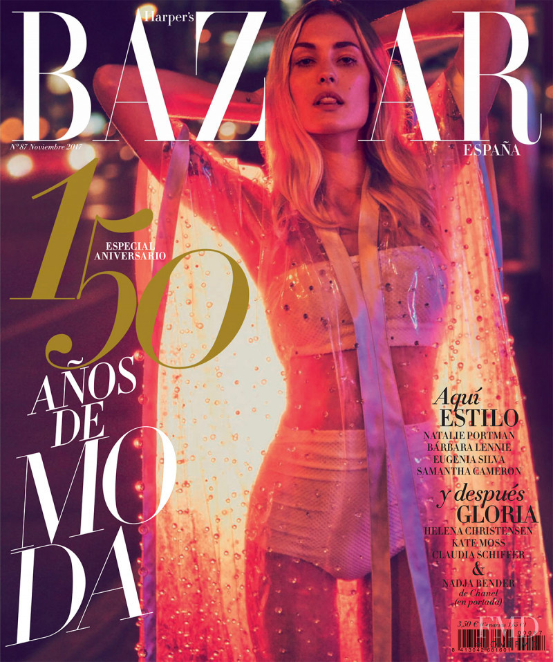 Nadja Bender featured on the Harper\'s Bazaar Spain cover from November 2017