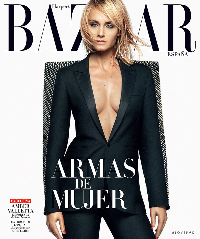 Amber Valletta featured on the Harper\'s Bazaar Spain cover from October 2017
