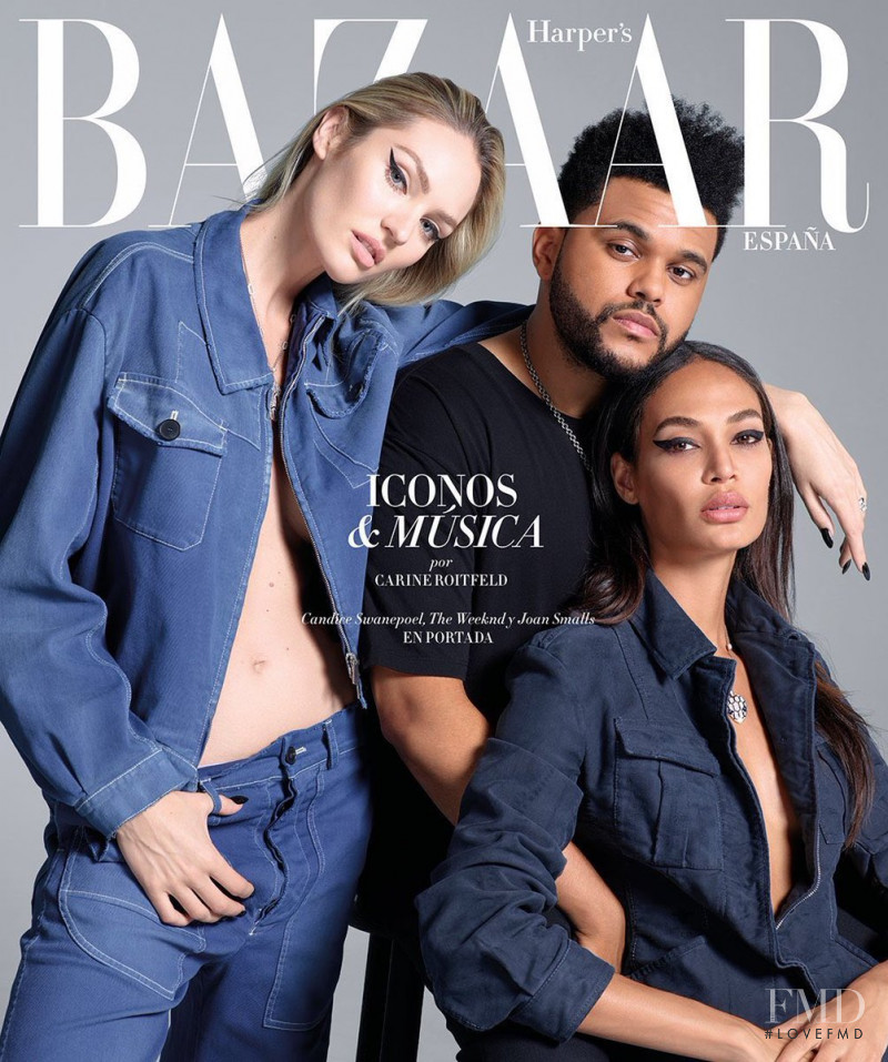 Candice Swanepoel, Joan Smalls featured on the Harper\'s Bazaar Spain cover from September 2017