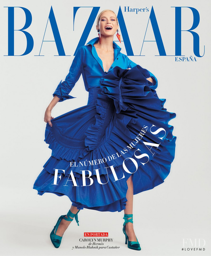 Carolyn Murphy featured on the Harper\'s Bazaar Spain cover from January 2018