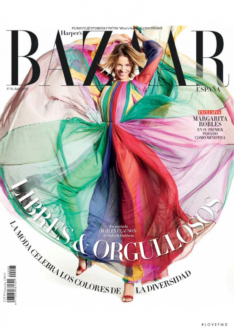 Hailey Clauson featured on the Harper\'s Bazaar Spain cover from July 2018