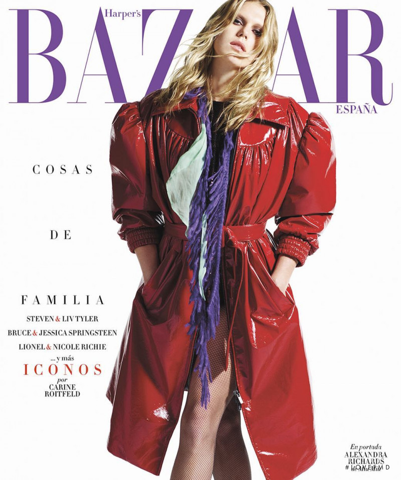 Alexandra Richards featured on the Harper\'s Bazaar Spain cover from September 2018