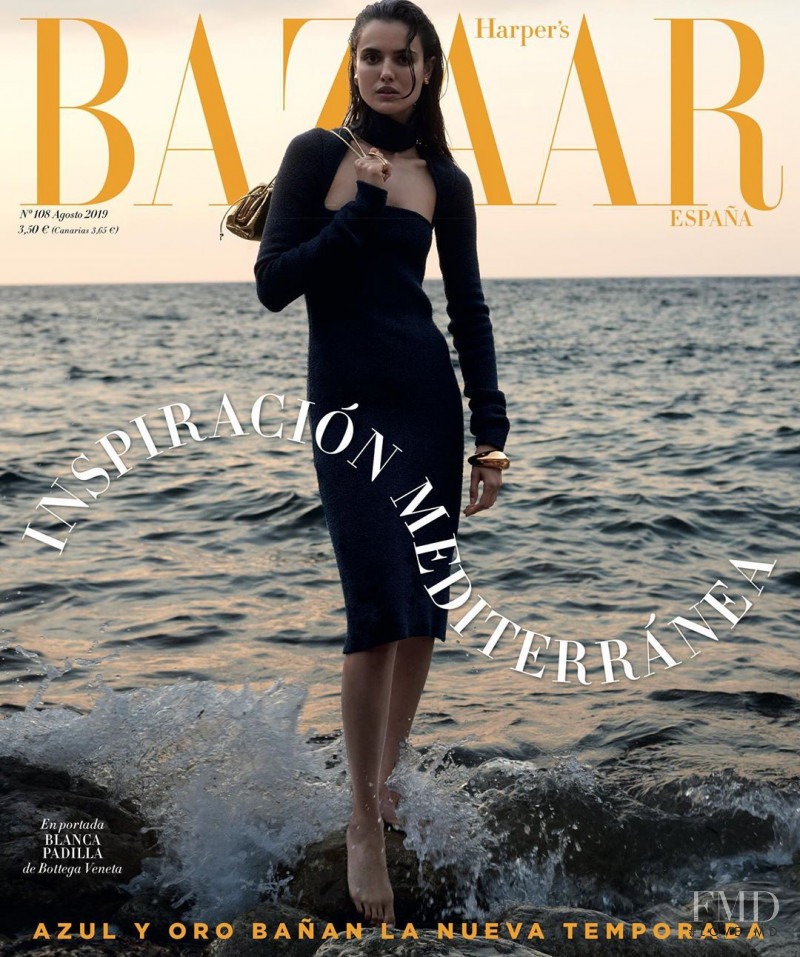 Blanca Padilla featured on the Harper\'s Bazaar Spain cover from August 2019