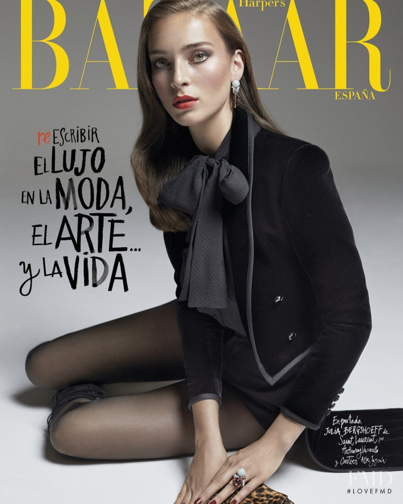Julia Bergshoeff featured on the Harper\'s Bazaar Spain cover from December 2019