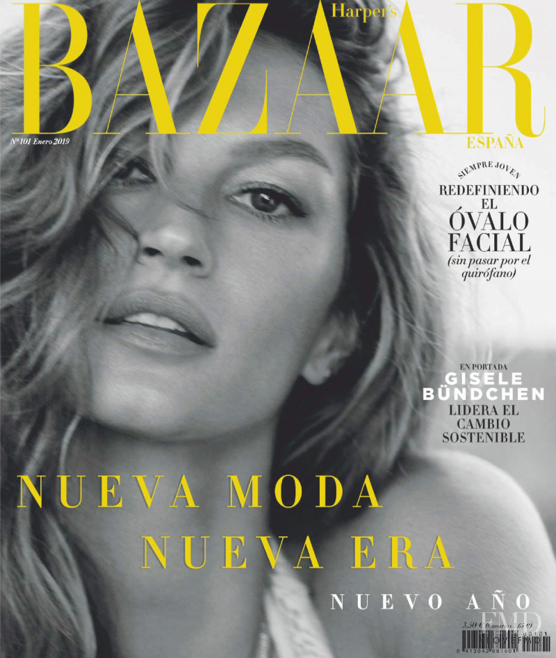 Gisele Bundchen featured on the Harper\'s Bazaar Spain cover from January 2019