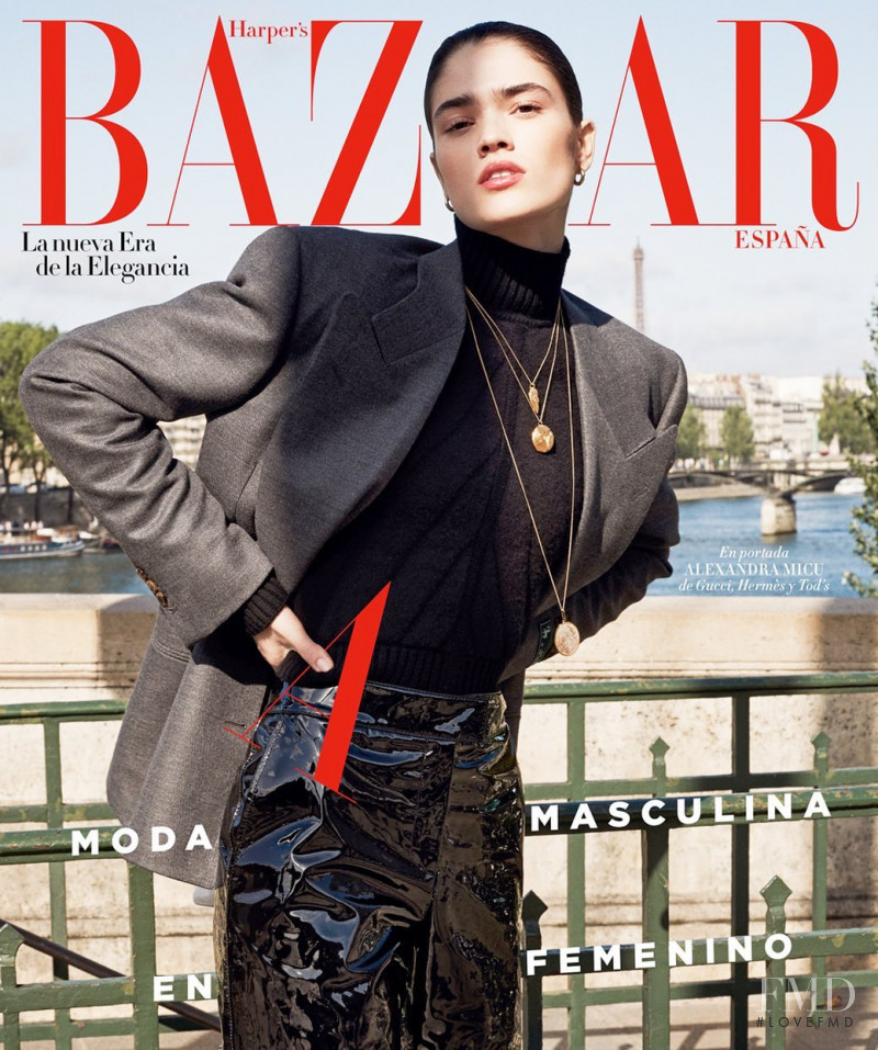 Alexandra Maria Micu featured on the Harper\'s Bazaar Spain cover from October 2019