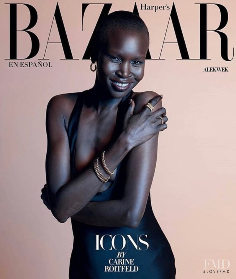 Alek Wek featured on the Harper\'s Bazaar Spain cover from September 2019