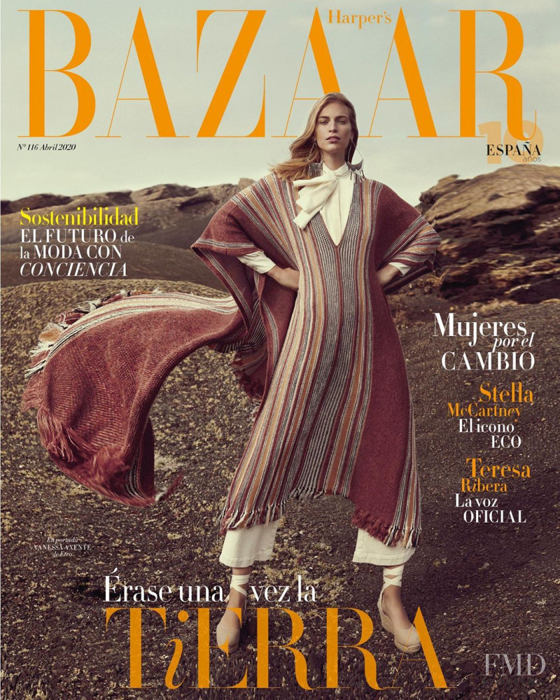 Vanessa Axente featured on the Harper\'s Bazaar Spain cover from April 2020