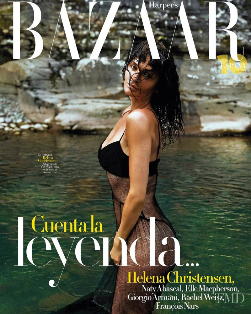 Helena Christensen featured on the Harper\'s Bazaar Spain cover from July 2020