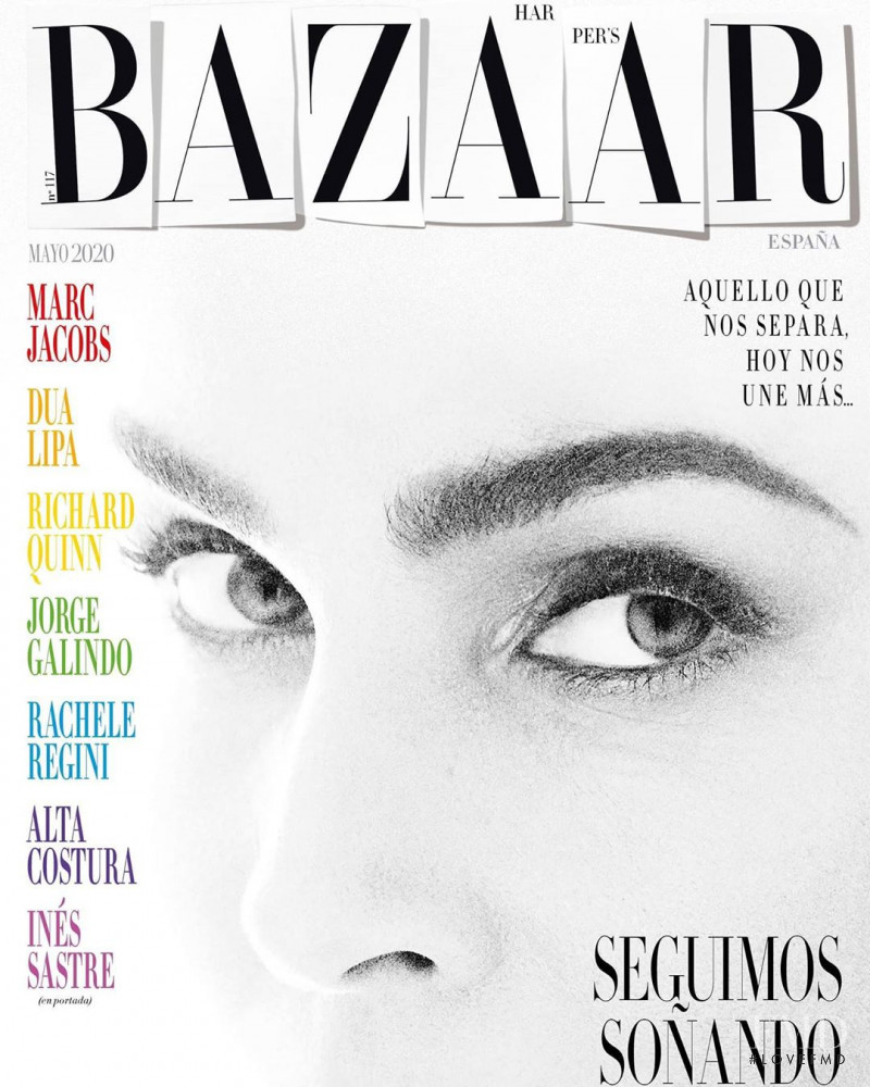 Ines Sastre featured on the Harper\'s Bazaar Spain cover from May 2020