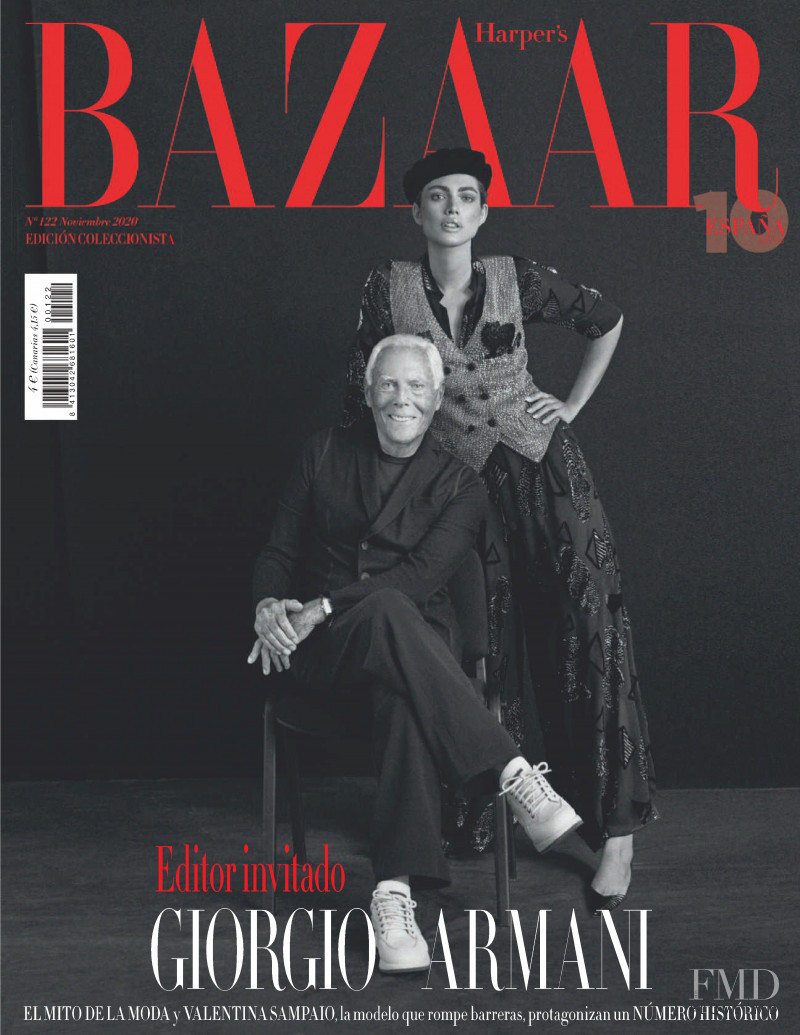 Valentina Sampaio featured on the Harper\'s Bazaar Spain cover from November 2020