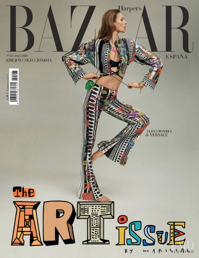 Elise Crombez featured on the Harper\'s Bazaar Spain cover from April 2021