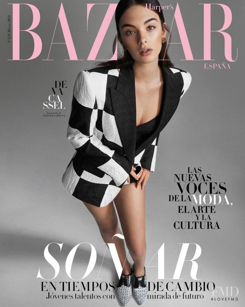 Deva Cassel featured on the Harper\'s Bazaar Spain cover from March 2021