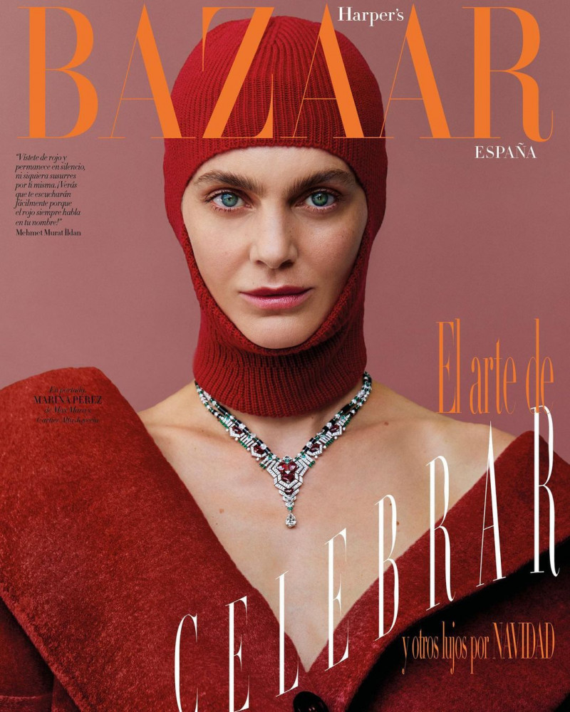 Marina Pérez featured on the Harper\'s Bazaar Spain cover from December 2022