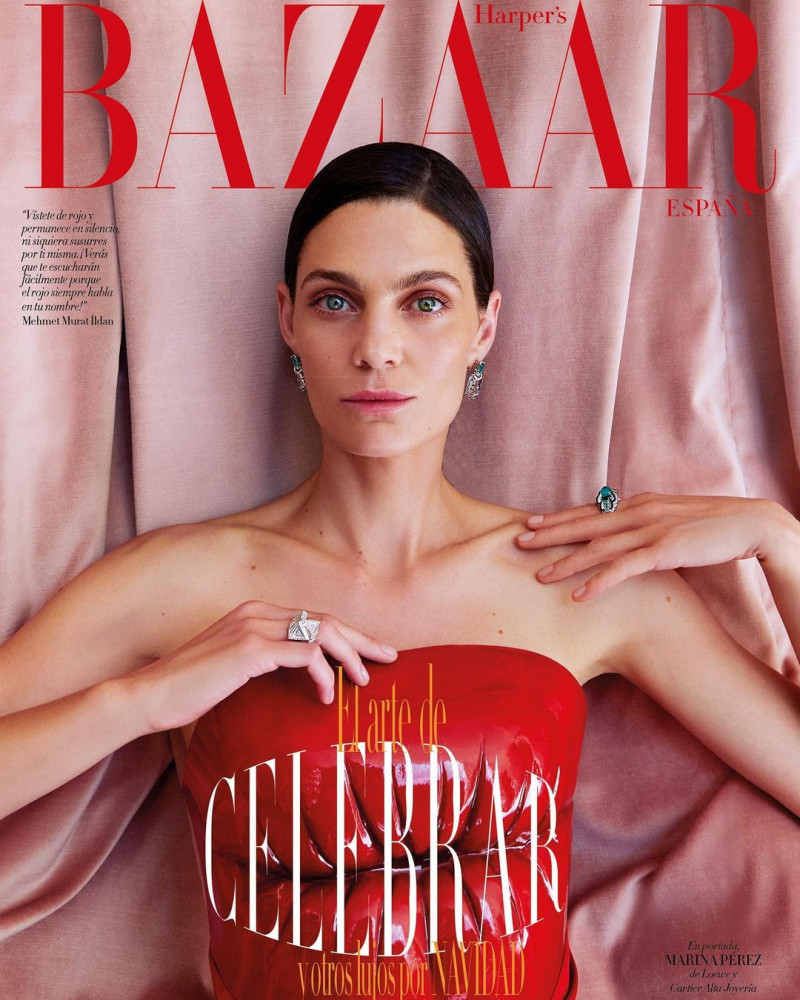 Marina Pérez featured on the Harper\'s Bazaar Spain cover from December 2022