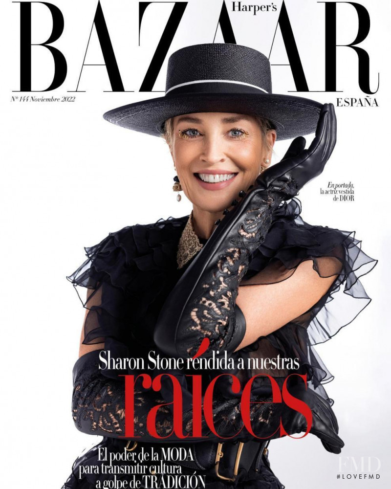 Sharon Stone featured on the Harper\'s Bazaar Spain cover from November 2022