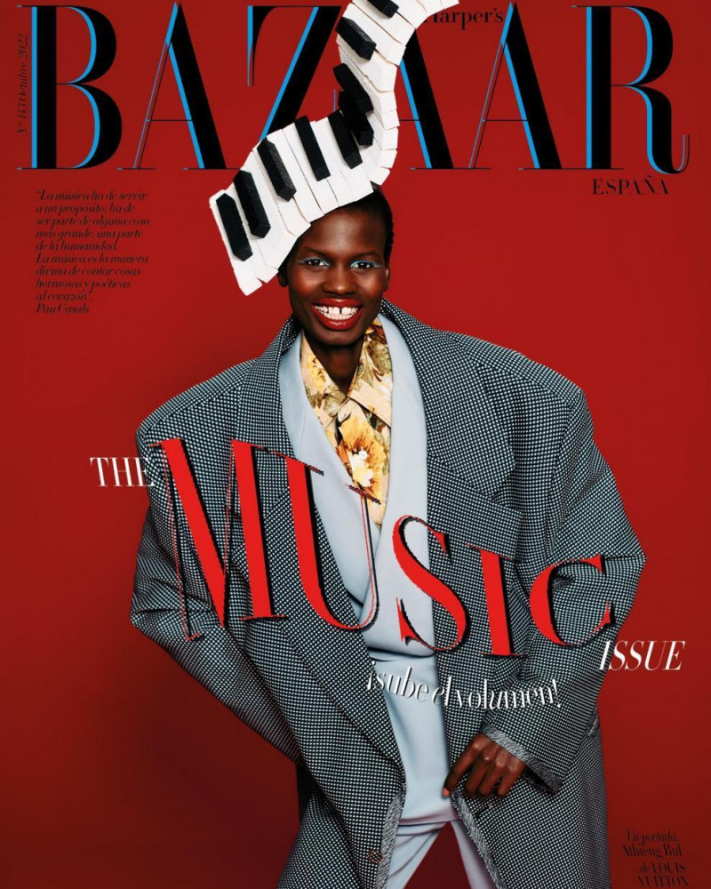 Athieng Bul featured on the Harper\'s Bazaar Spain cover from October 2022