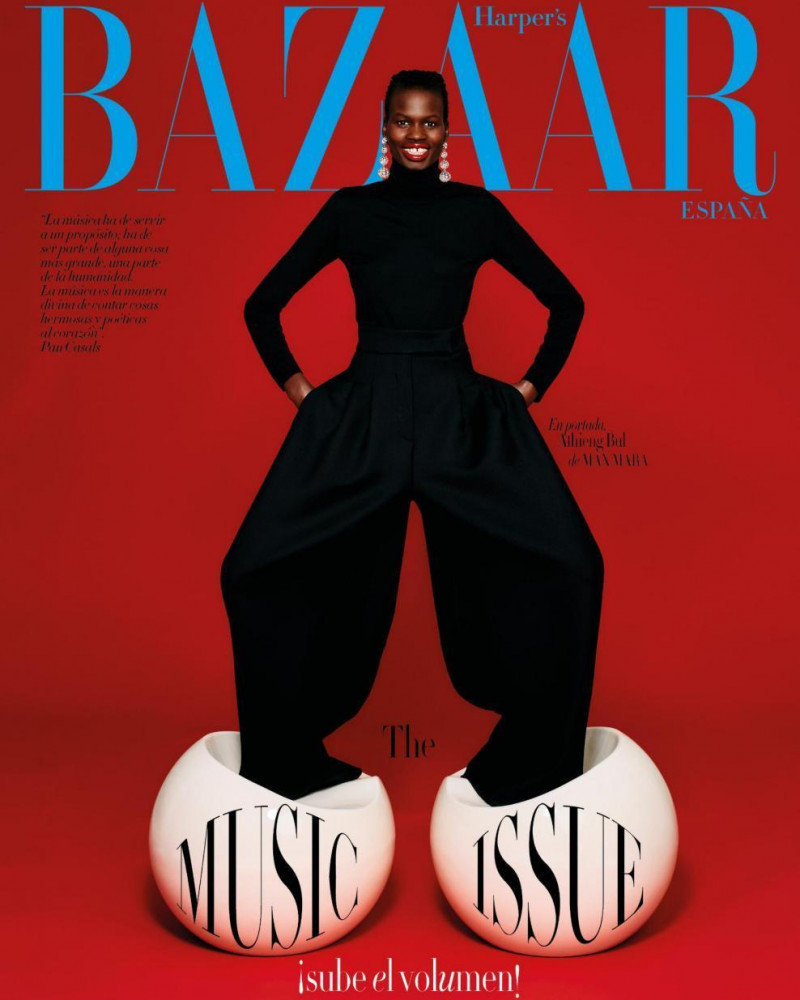 Athieng Bul featured on the Harper\'s Bazaar Spain cover from October 2022