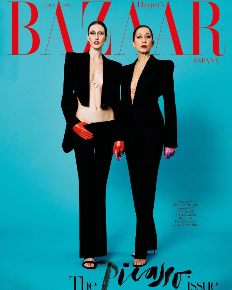 Anna Cleveland featured on the Harper\'s Bazaar Spain cover from April 2023