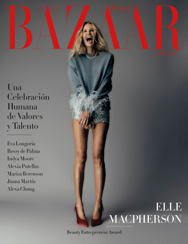 Elle Macpherson featured on the Harper\'s Bazaar Spain cover from December 2023
