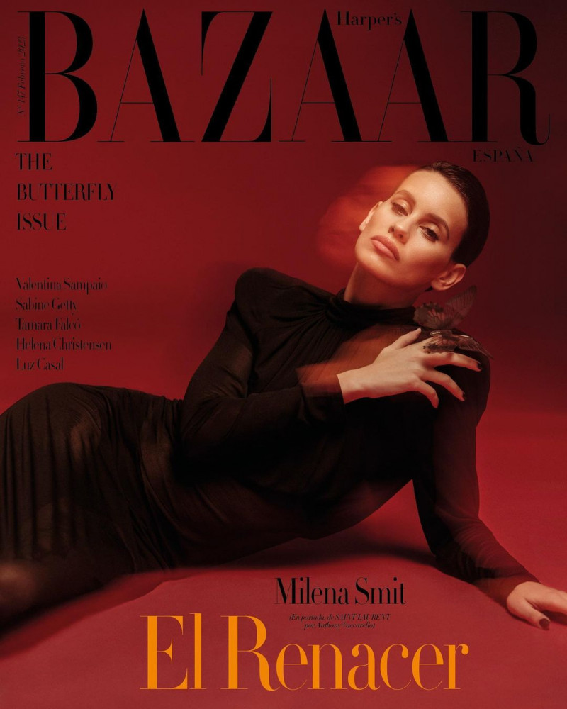 Milena Smit  featured on the Harper\'s Bazaar Spain cover from February 2023