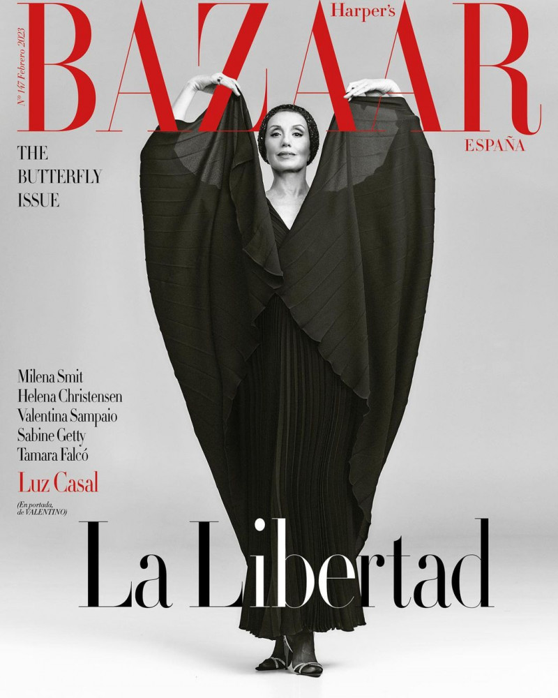 Luz Casal featured on the Harper\'s Bazaar Spain cover from February 2023