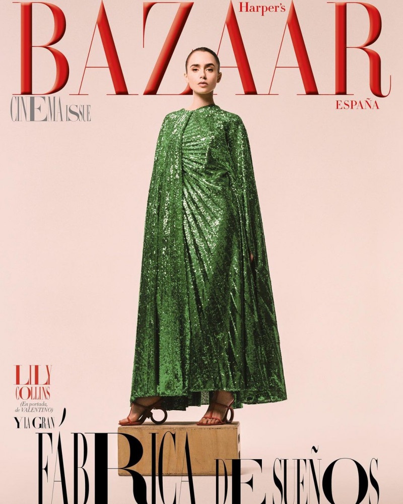 Lily Collins featured on the Harper\'s Bazaar Spain cover from January 2023