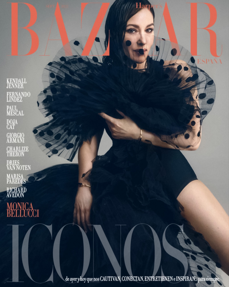 Monica Bellucci featured on the Harper\'s Bazaar Spain cover from September 2023