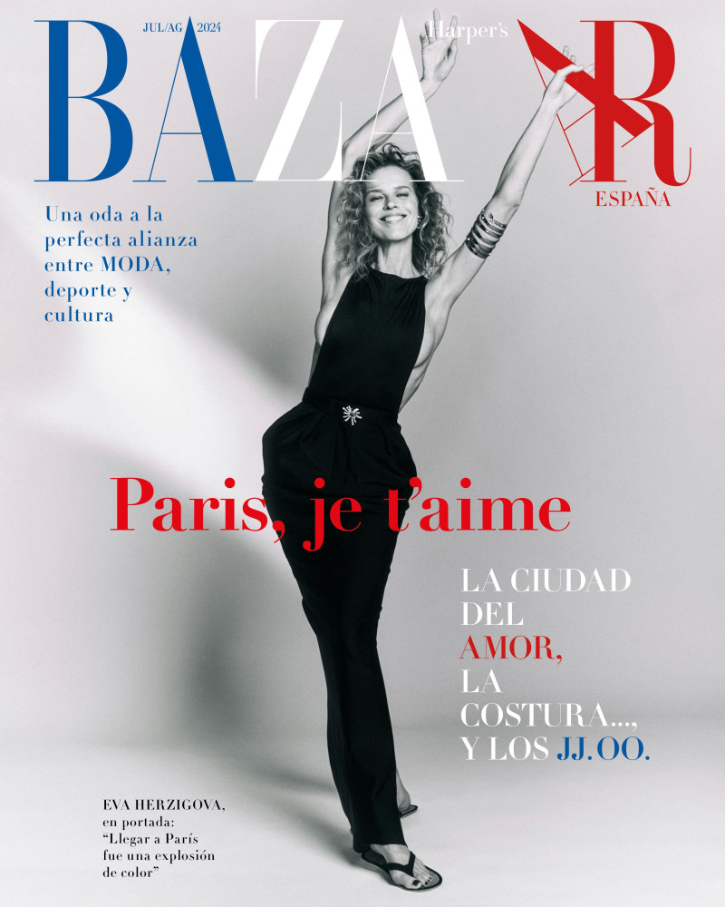 Eva Herzigova featured on the Harper\'s Bazaar Spain cover from July 2024