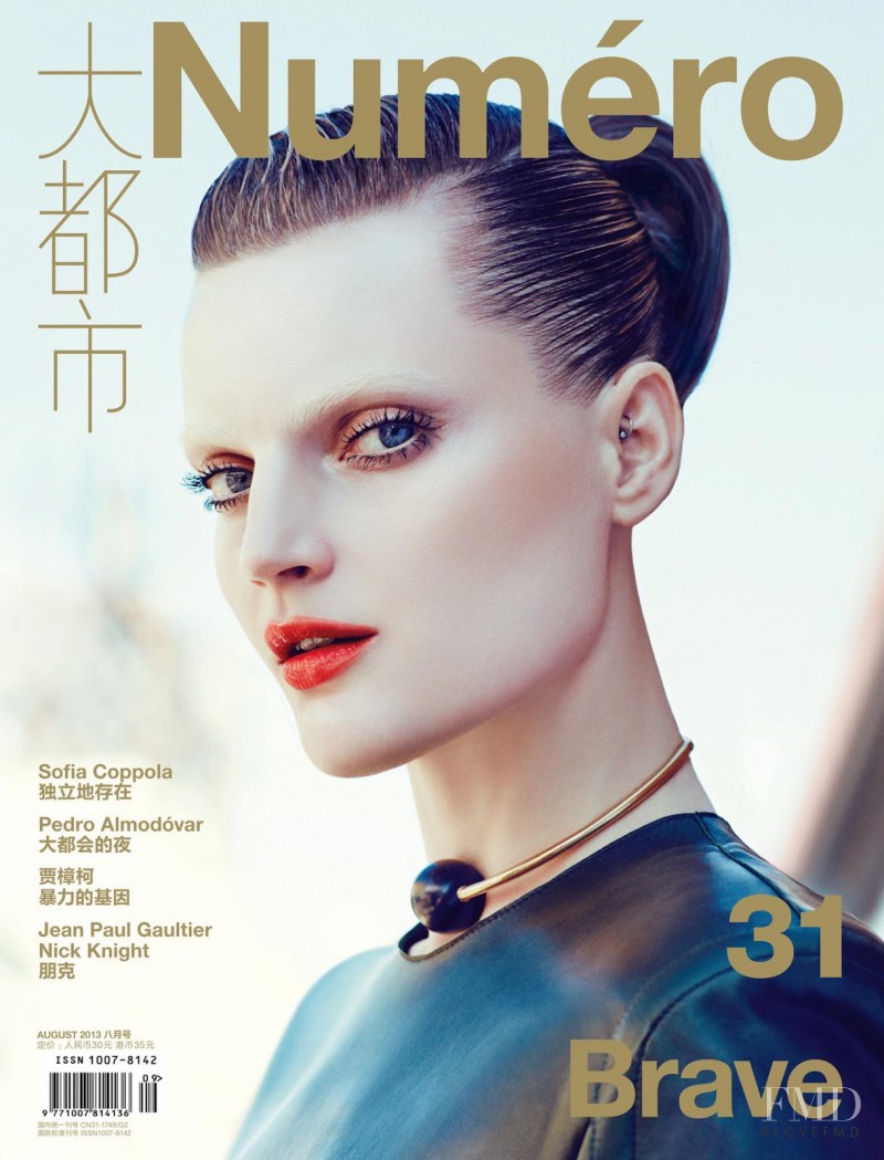 Guinevere van Seenus featured on the Numéro China cover from August 2013