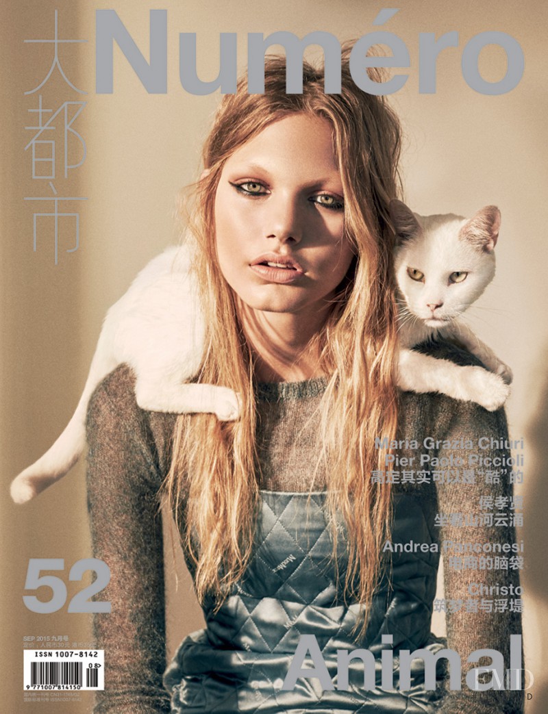 Annika Krijt featured on the Numéro China cover from September 2015