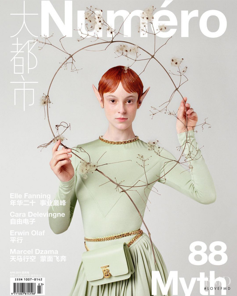 Gisele Fox featured on the Numéro China cover from April 2019