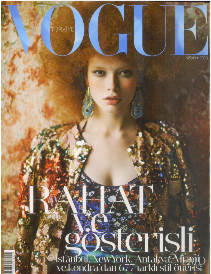 Julia Hafstrom featured on the Vogue Turkey cover from April 2010
