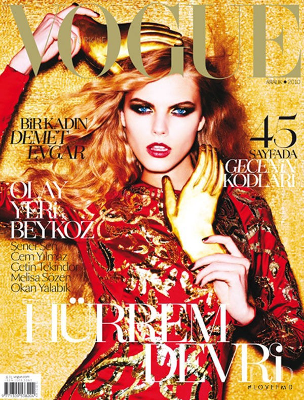 Maryna Linchuk featured on the Vogue Turkey cover from December 2010
