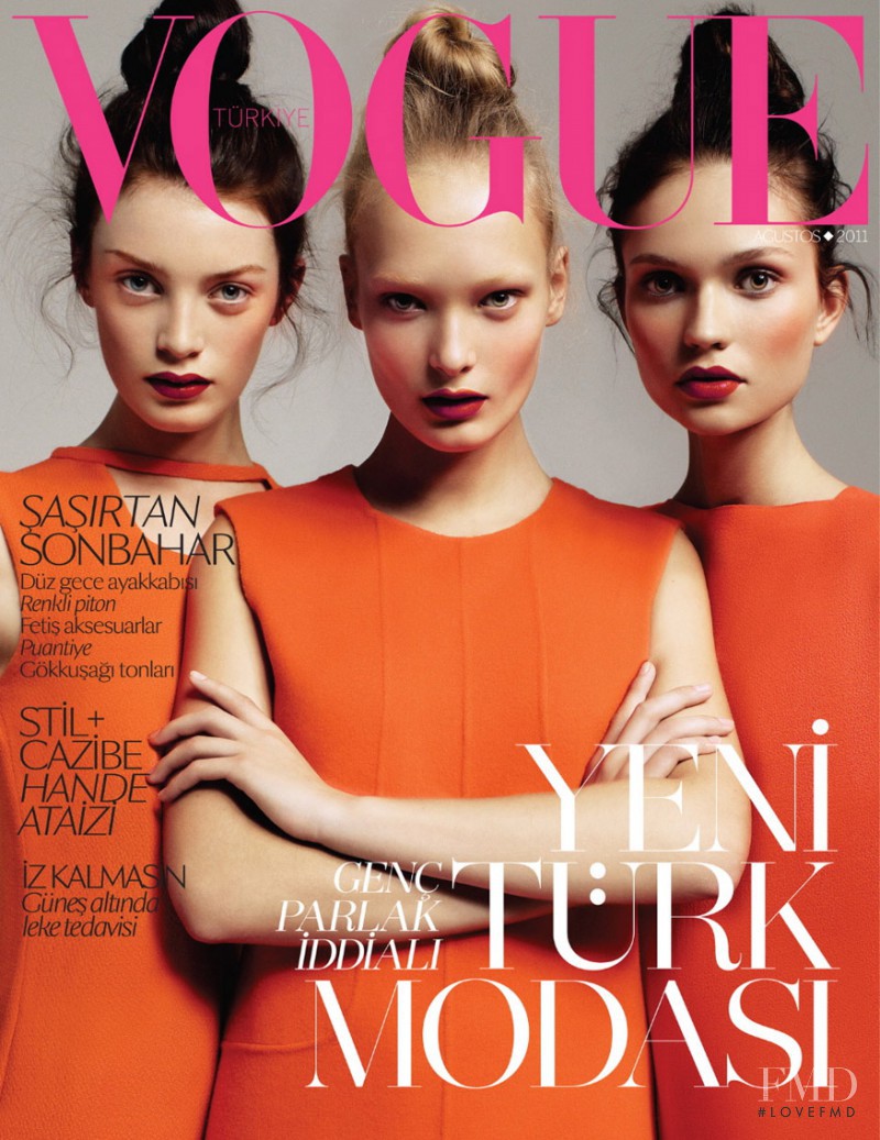 Yana Sotnikova, Milly Simmonds, Egle Jezepcikaite featured on the Vogue Turkey cover from August 2011