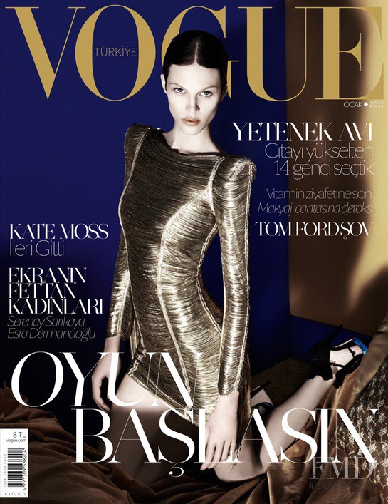 Aymeline Valade featured on the Vogue Turkey cover from January 2011