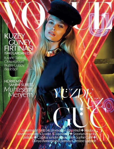 Edita Vilkeviciute featured on the Vogue Turkey cover from October 2011