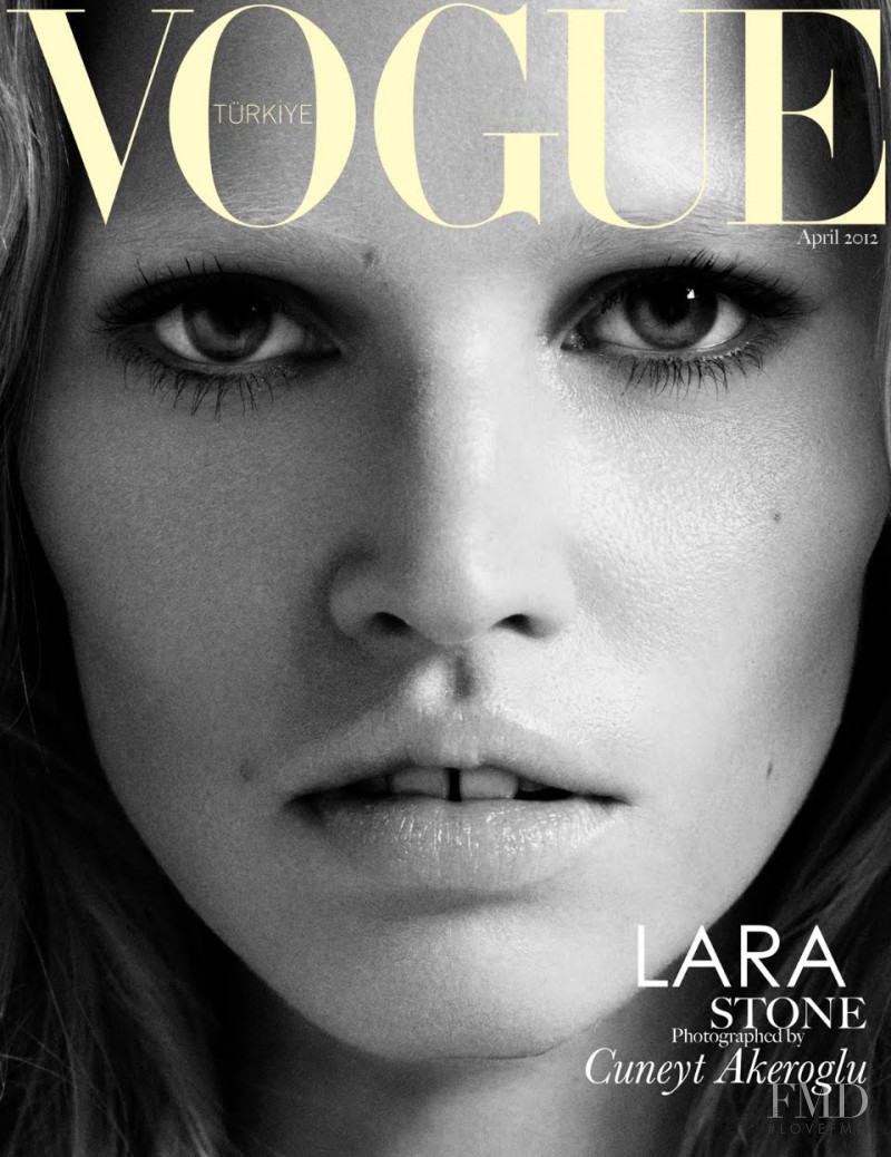 Lara Stone featured on the Vogue Turkey cover from April 2012