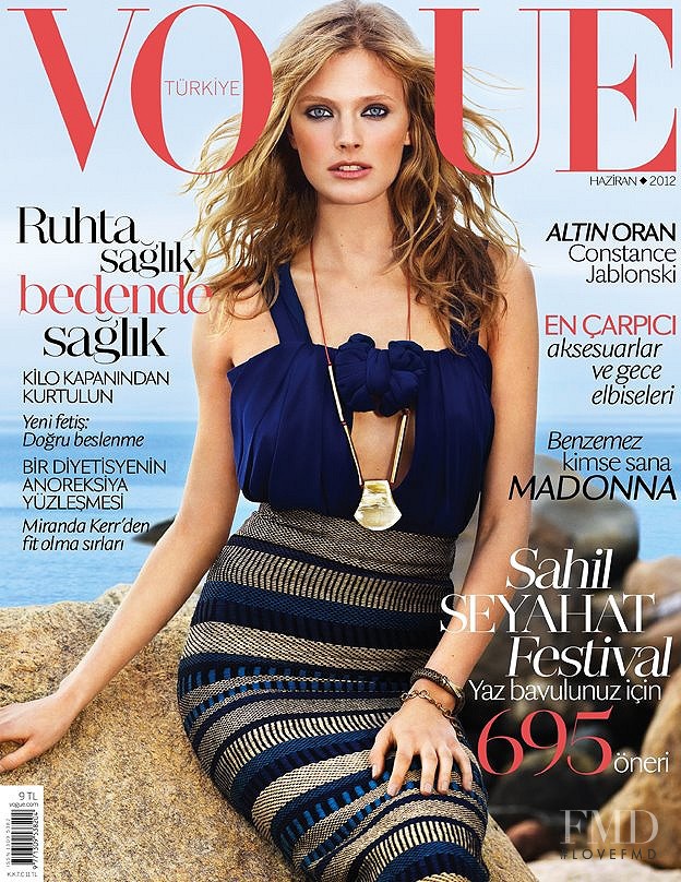 Constance Jablonski featured on the Vogue Turkey cover from June 2012