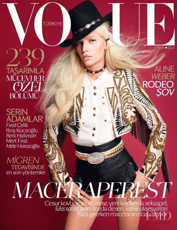 Aline Weber featured on the Vogue Turkey cover from May 2012