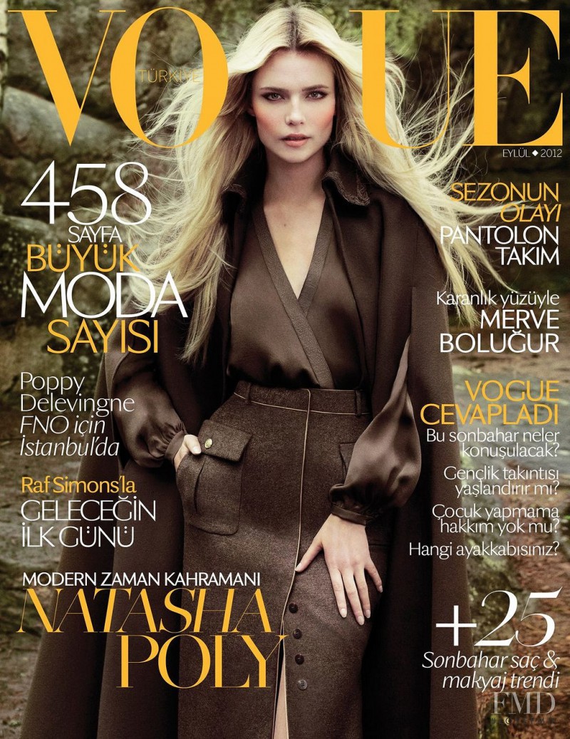 Natasha Poly featured on the Vogue Turkey cover from September 2012
