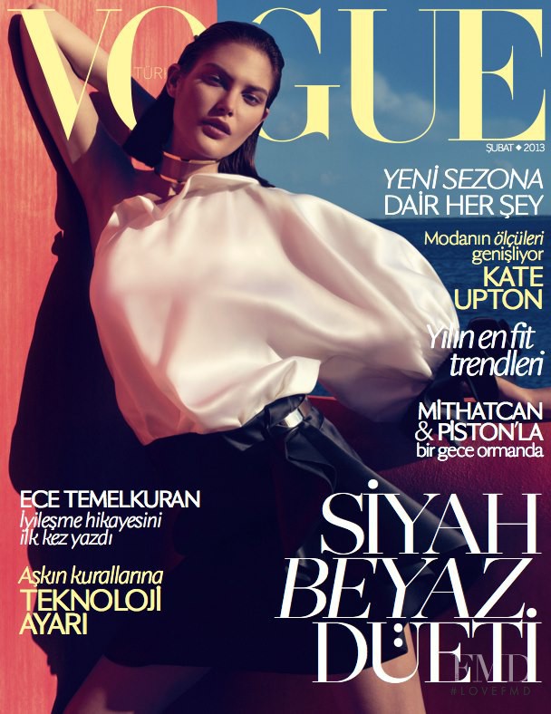 Catherine McNeil featured on the Vogue Turkey cover from February 2013