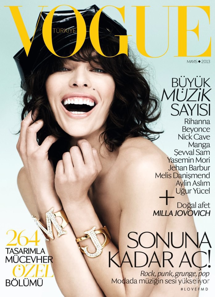 Milla Jovovich featured on the Vogue Turkey cover from May 2013