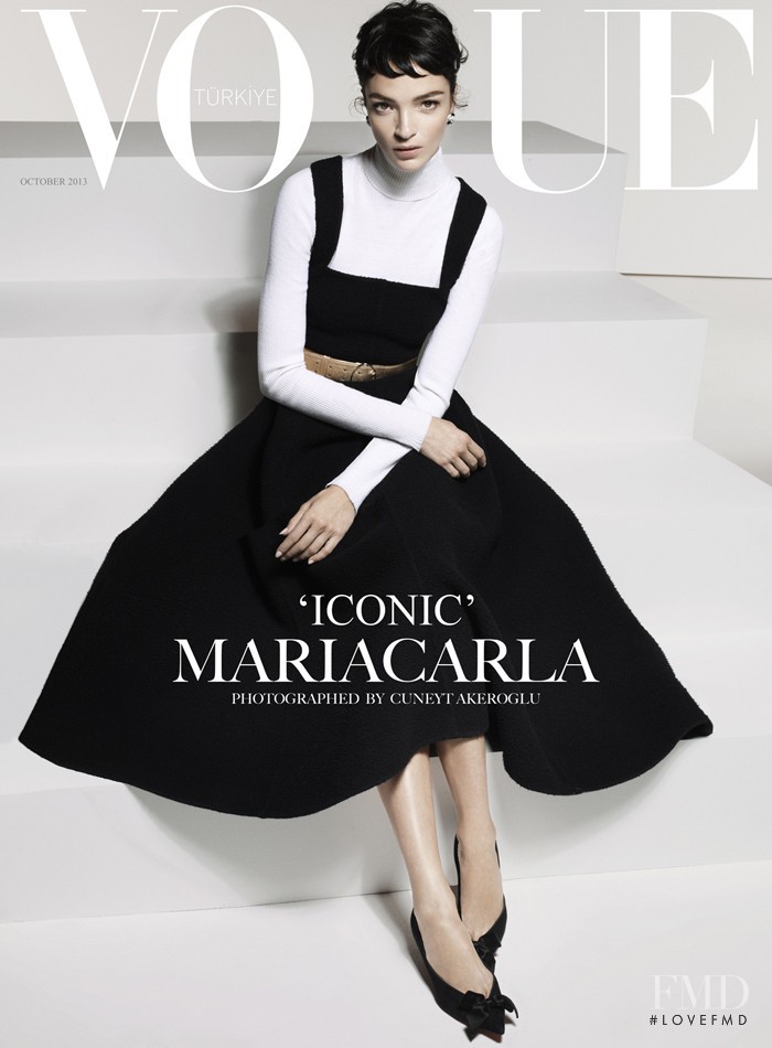 Mariacarla Boscono featured on the Vogue Turkey cover from October 2013