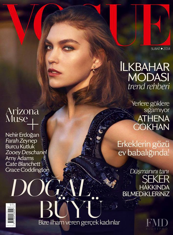 Arizona Muse featured on the Vogue Turkey cover from February 2014