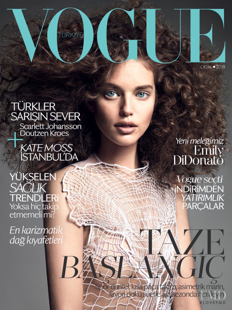 Emily DiDonato featured on the Vogue Turkey cover from January 2014